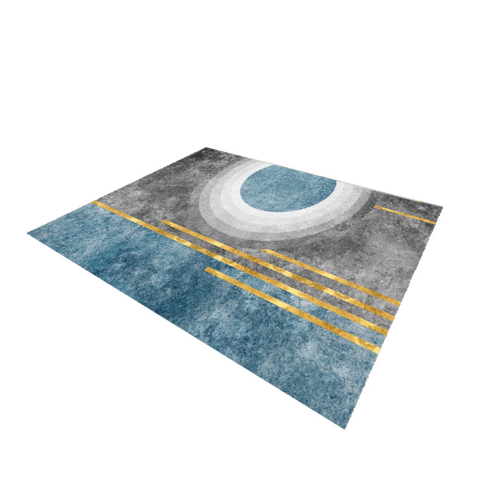 Rururug Rectangle Tapis Doux au Toucher Contemporain Gris Bleu Clair Géométrique pour Salon Chambre Cuisines Antidérapant Déco 120 x 180 cm