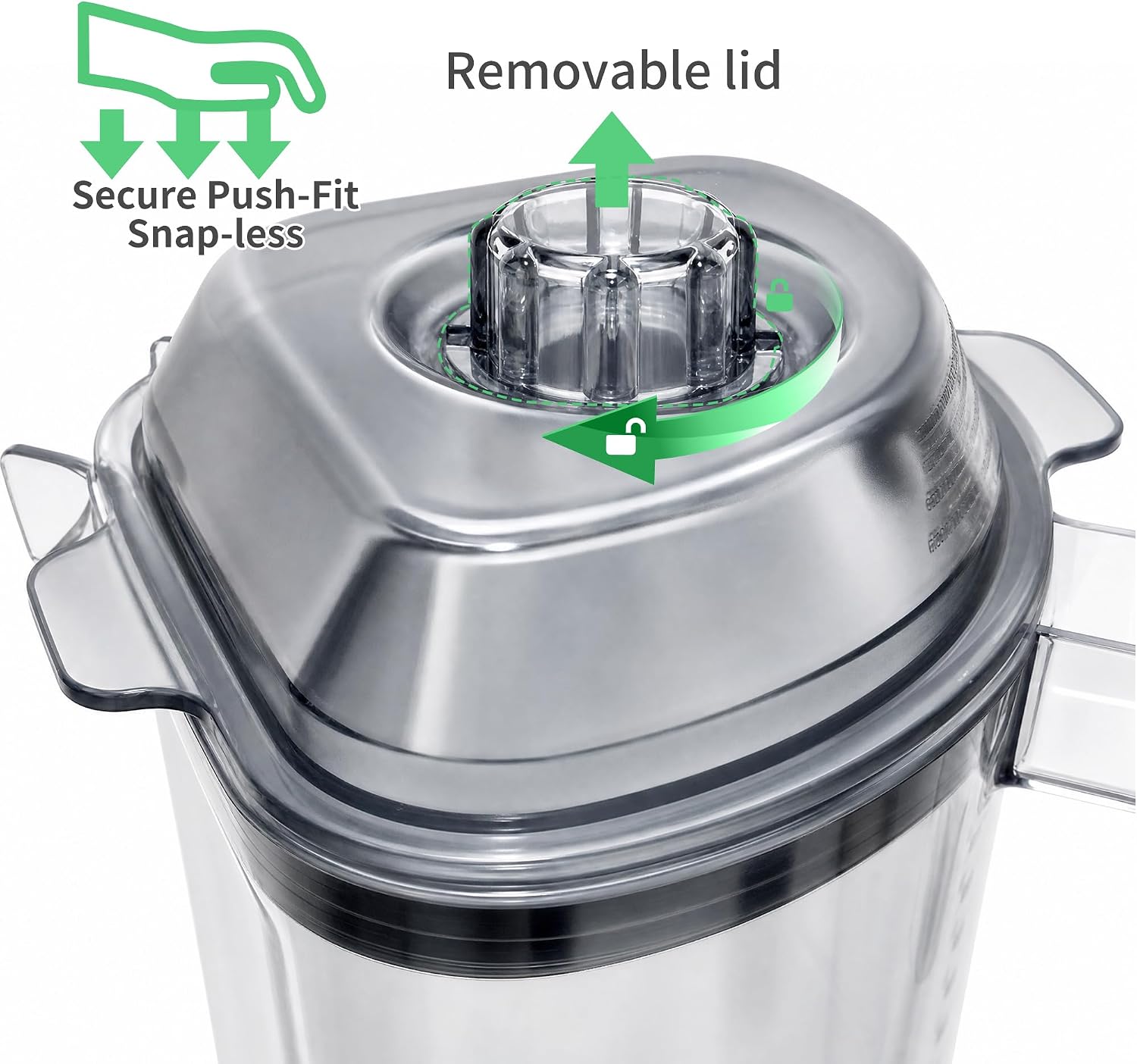 Upgraded Clear Lid for 32oz and 48oz Advance Containers, High-Impact Plastic Replacement Cover with Removable Center Plug Compatible with Quiet One Series VM0145, 15985, 15978, 16016