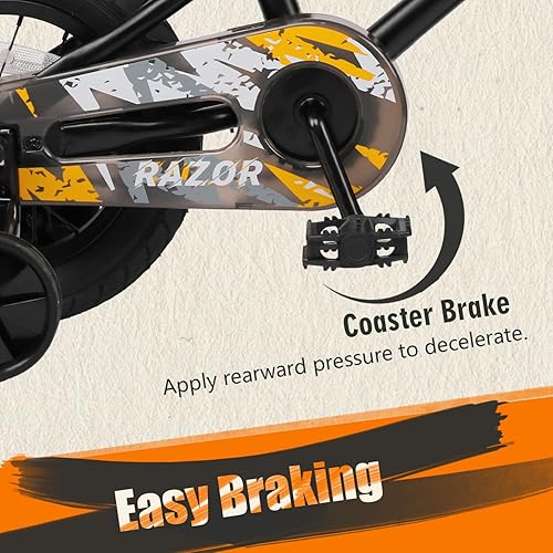 Miniatura 3 de Glerc Bicicleta para niños de 1 a 8 años, bicicleta para niños de 12 a 16 pulgadas, estilo BMX, con ruedas de entrenamiento, bicicleta para niños y