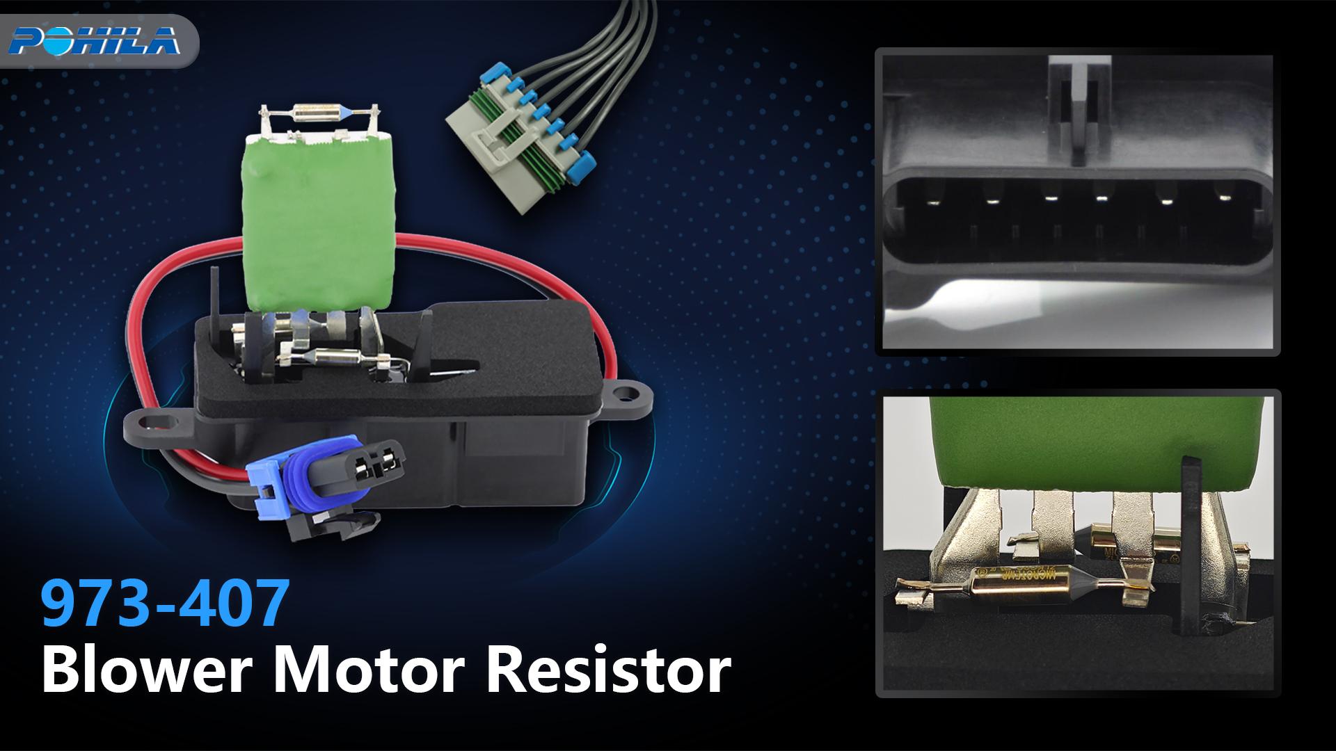 Image of 973-407 Front HVAC Fan Blower Motor Resistor with Harness Compatible with Chevy GMC 1996-2014 Express Savana 1500 C4500 C5500 C6500 C7500 Kodiak Topkick Replaces 1580560 22941007 3A1041