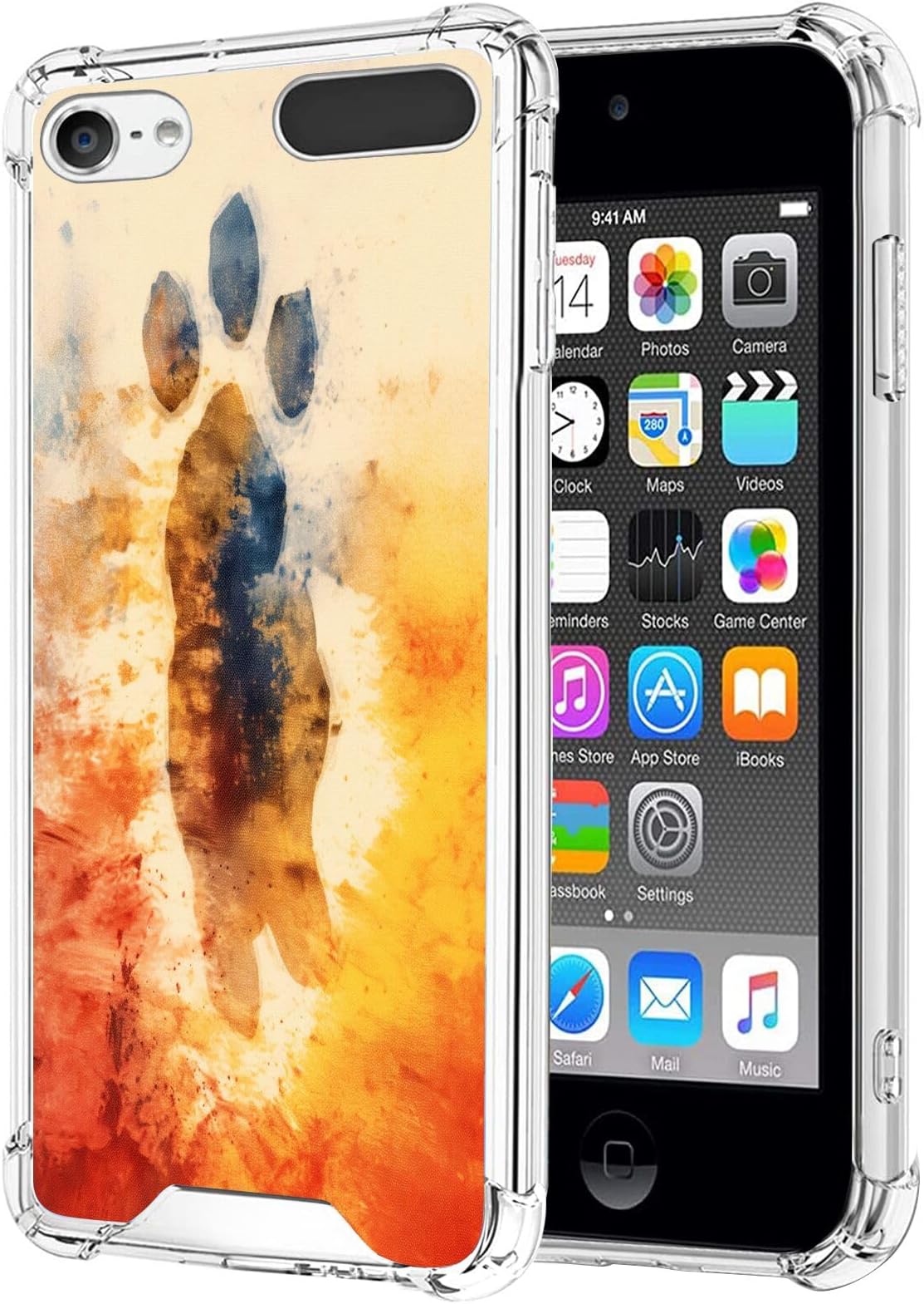 Clear Case for iPod Touch 5/6/7 with Designer cat-Art cc153 Silicone TPU