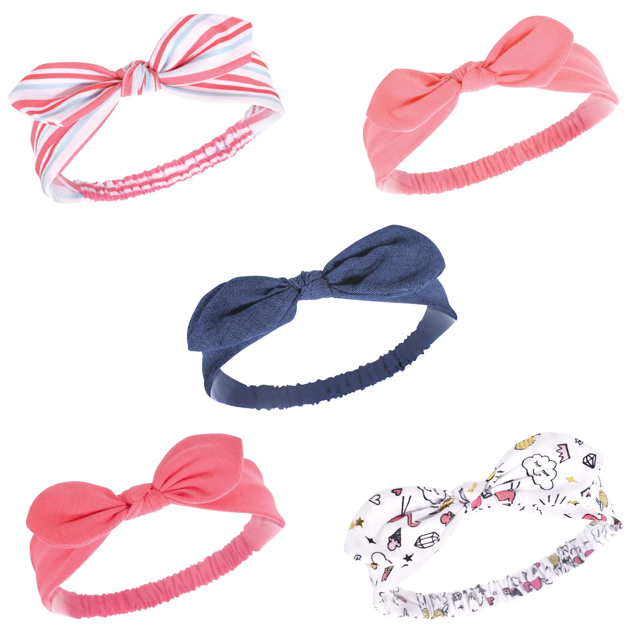 Hudson Baby Cotton and Synthetic Headbands, Size 0-24 Months