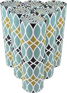 Crabtree Collection Facial Tissues Round Tissue Boxes for Car Tissue Cylinders Colorful Geometric Car Tissue Home or Travel Tissues Cylinder Tissue Boxes (6-Pack Seaglass)