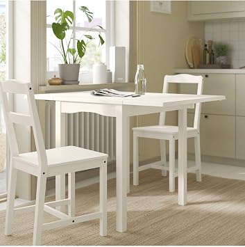 IKEA Katlanır Mutfak Masası, Beyaz, 2-4 Kişilik, 55-109x74 cm