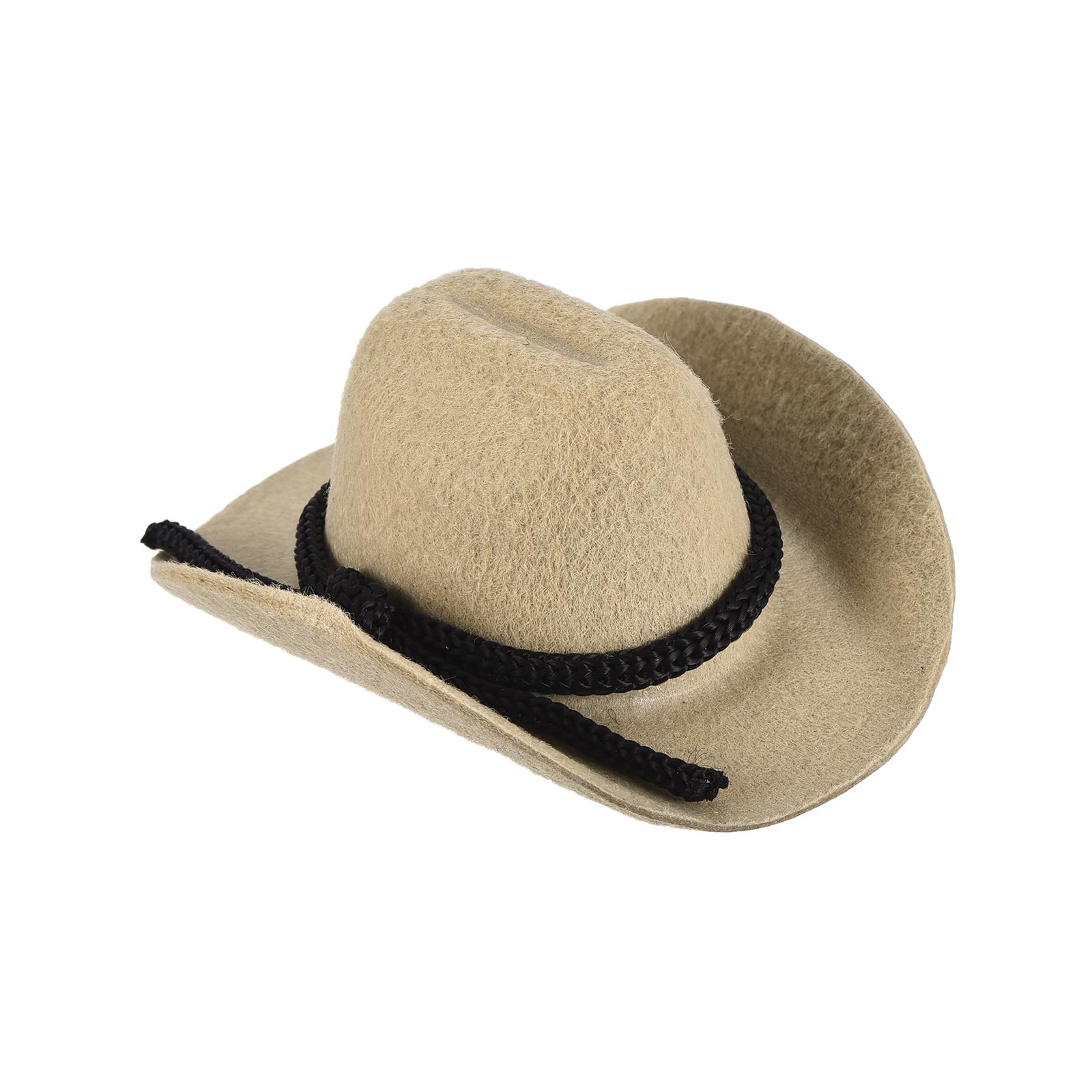 PATIKIL Mini Cowboy Hats, Khaki Miniature Western Cowboy Hat Tiny Dollhouse Accessories for Crafts Dolls Wedding Party Dress Decoration Hair Accessories Snowman,3.3 x 2.8 x 1.6 Inch