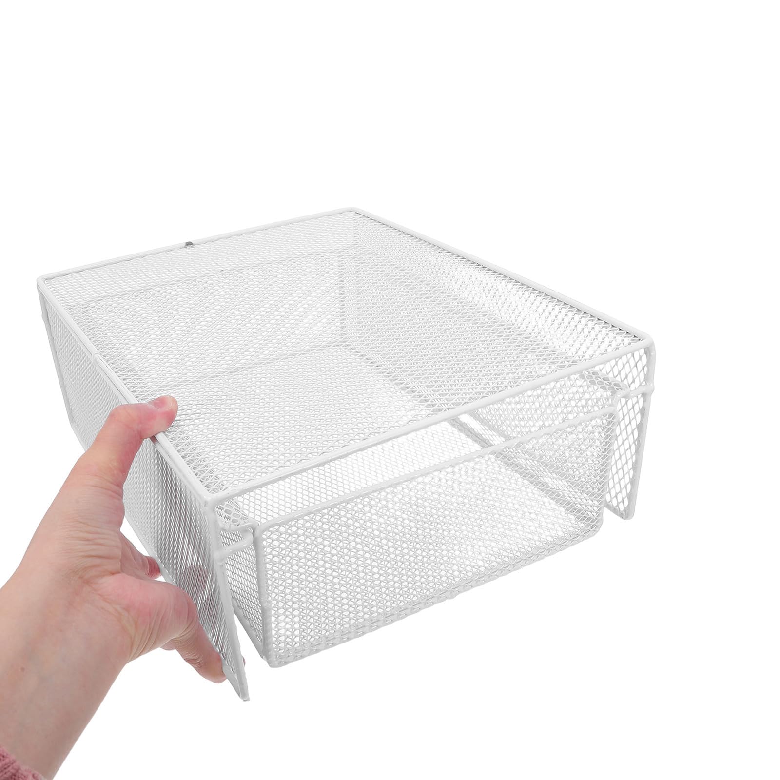 NUOBESTY Organizador para Almacenamiento Armario para Estantes Blanco de Hierro de Diseño Apilable Cajones y Baño y Closet
