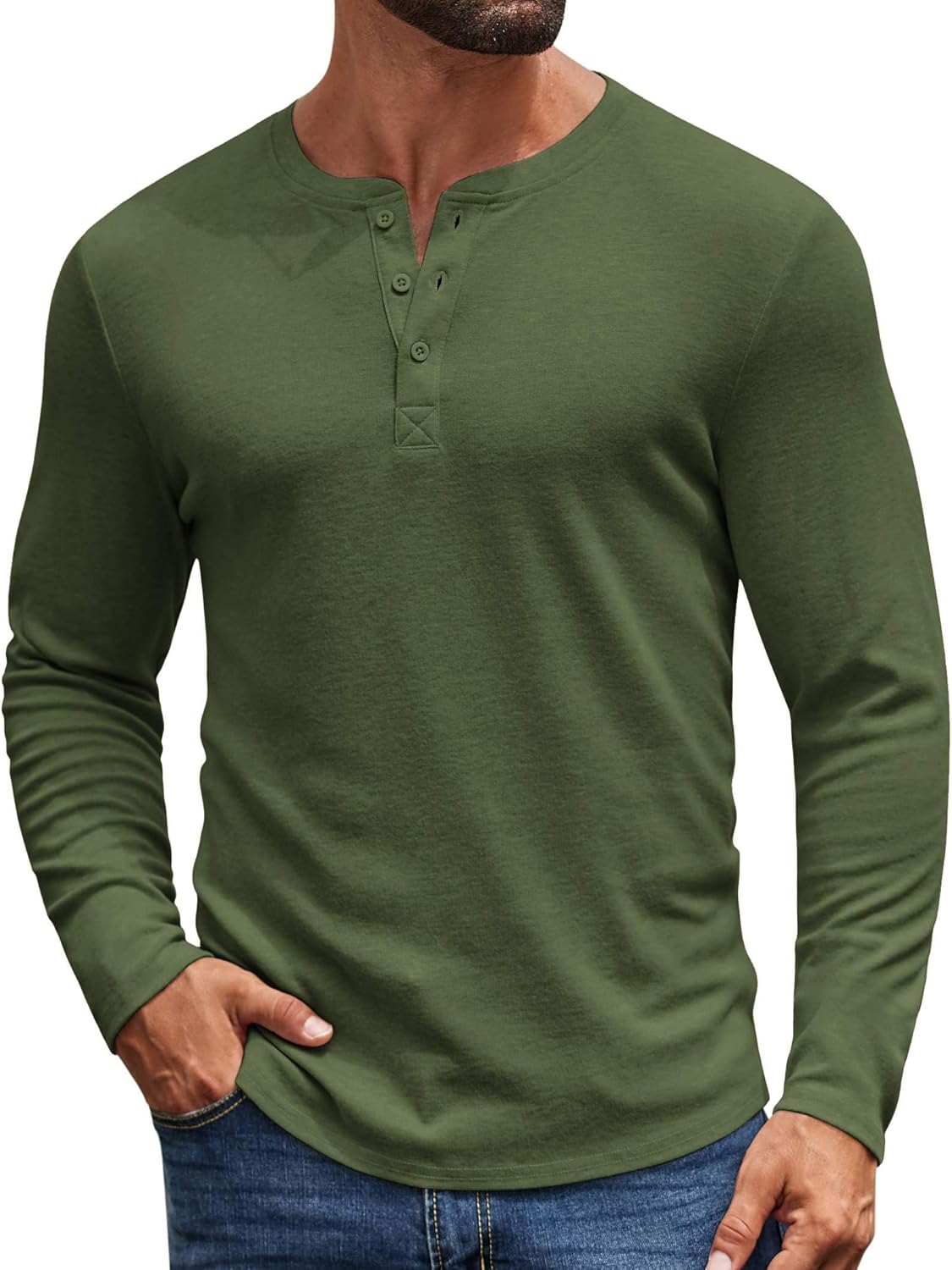 COOFANDY Mens Henley Shirts Long Sleeve Casual Pullover Shirt Fashion Button T-Shirt
