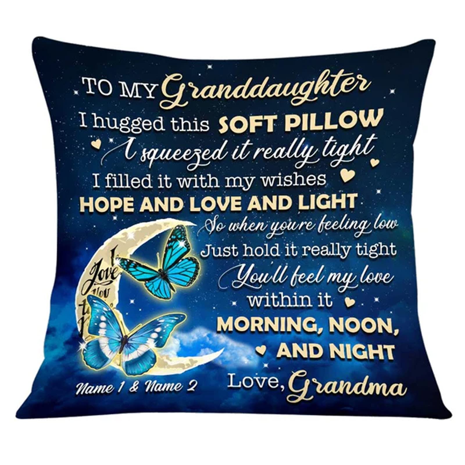 Personalized Butterfly Grandson Hug This Pillow, Daughter Pillow, Granddaughter Pillow, Autumn Silhouette Tree Pillow, Gift for mom, Daughter Gift, To My Granddaughter Gift Form Grandma Grandpa