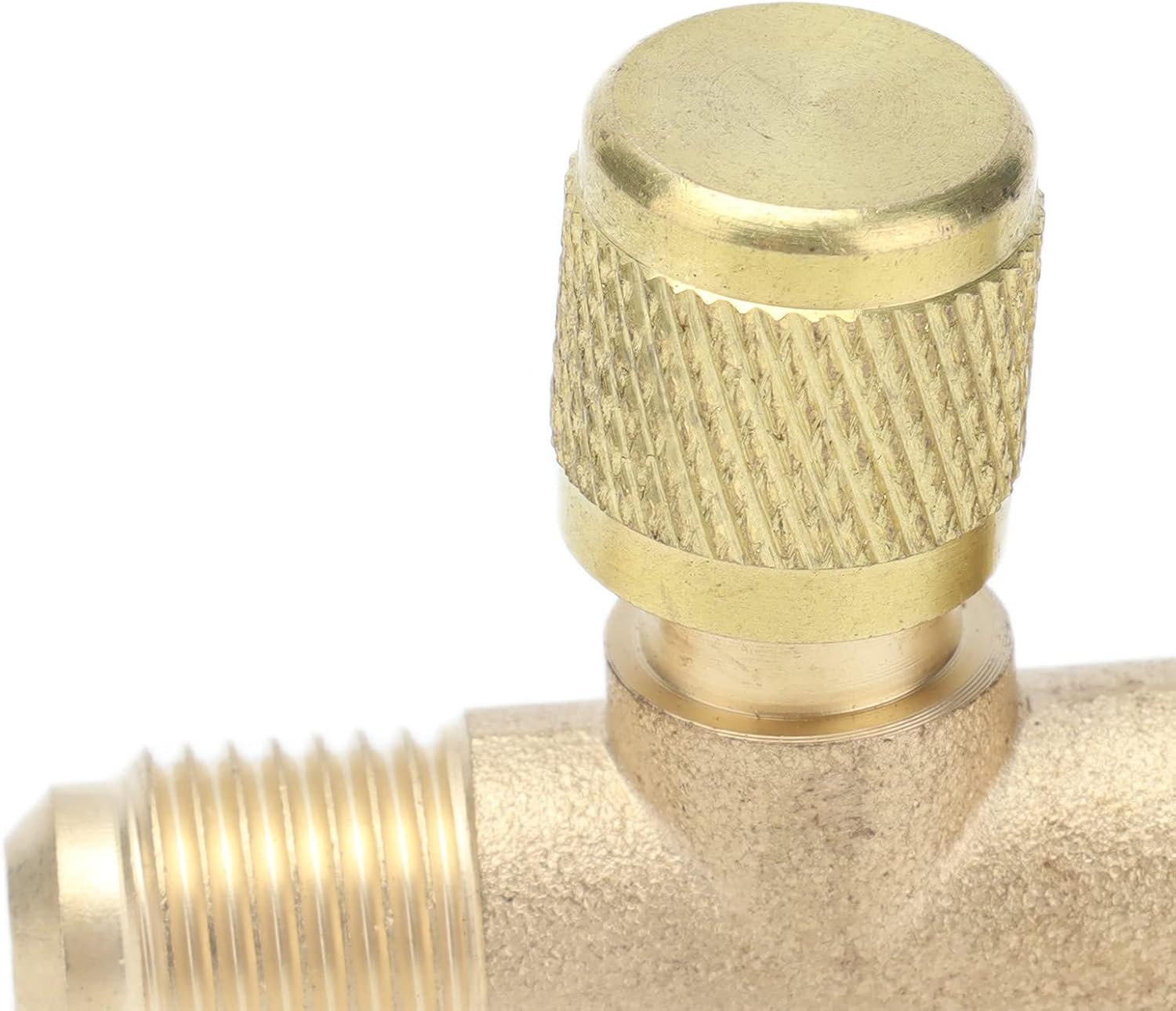 Refrigerant Charging Valve, Pressure Bleed Valve Pressure Gauge Fluorine Adapters, Connection Flare Female Male Refrigeration for R22 R12 R134