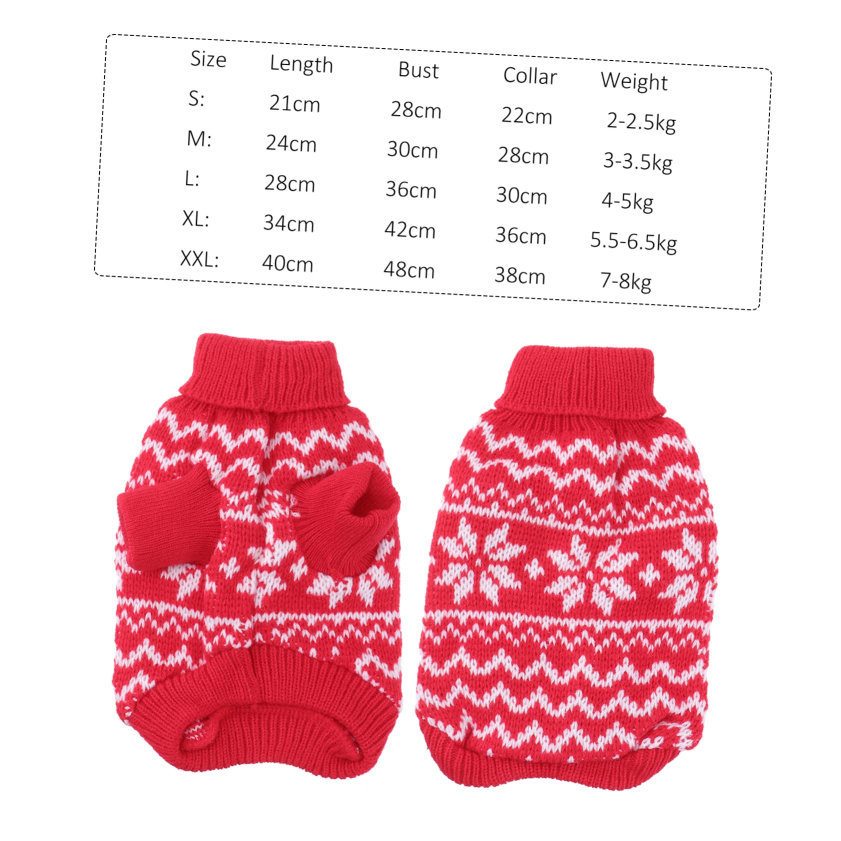 FRCOLOR 2pezzi Maglione per Cani con Motivo Fiocco di Cappotto Invernale per Animali Domestici Abbigliamento Natalizio per Feste Rosso Facile da Indossare e Lavare Materiale Elastico e