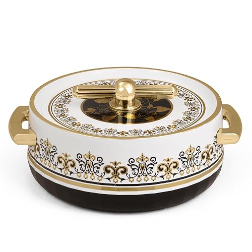 SELVEL Elegance Casserole | Advanced PU Insulation | Elegant Design Hot Pot | Hot Case Keeps Food Hot & Fresh for Hours | Serve Chapati, roti, Biryani and More (Royal Coral Black, 1700)