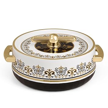 SELVEL Elegance Casserole | Advanced PU Insulation | Elegant Design Hot Pot | Hot Case Keeps Food Hot & Fresh for Hours | Serve Chapati, roti, Biryani and More (Royal Coral Black, 1700)