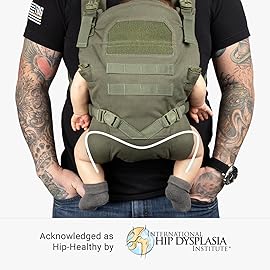 Tactical Baby Gear Tactical Baby Carrier for Dads - Ergonomic, Hip Healthy & Comfortable for Infants and Toddlers (8-33 lbs) (Ranger Green)