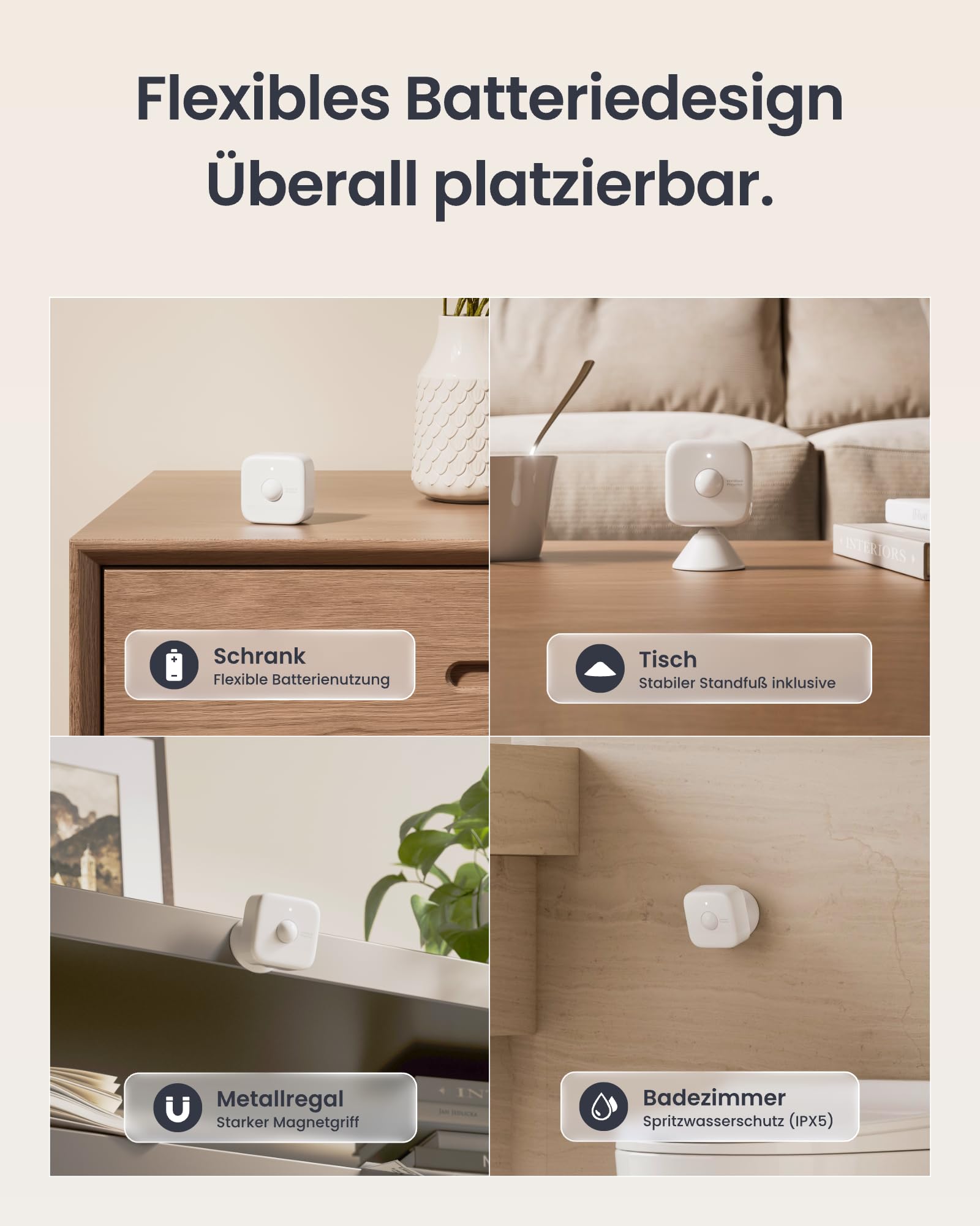 SwitchBot mmWave Bewegungssensor, Präsenzmelder für Smart Home Licht- & Gerätesteuerung, Dynamische Überwachung & Sicherheitsalarm, Alexa HomeKit & Apple Home über Hub, 2 Jahre Batterie
