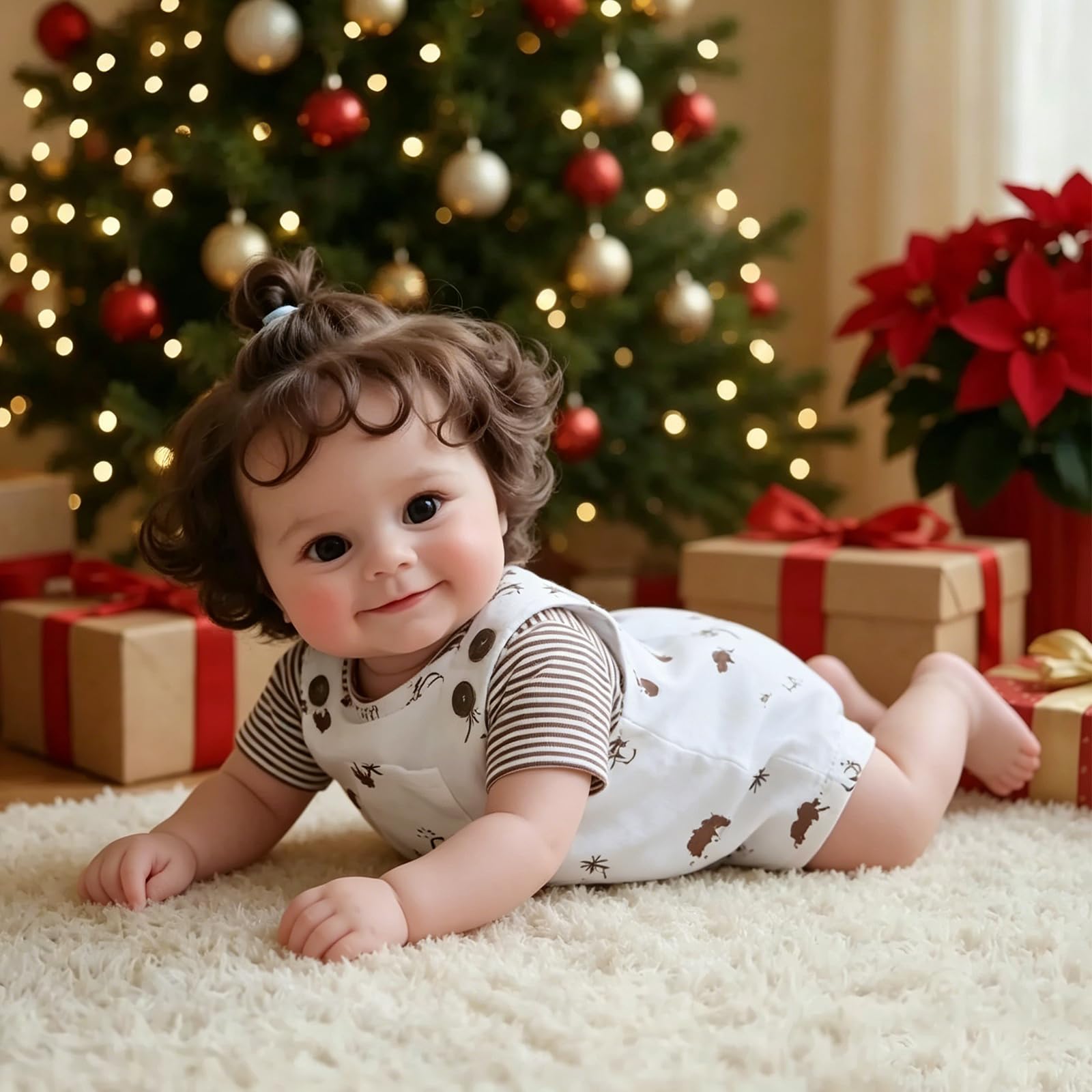 50 cm Realistische sitzende Reborn-Baby-Mädchenpuppe mit weichem Baumwollkörper, Neugeborenenpuppe mit großen wachen Augen, Spielzeug & Sammlergeschenk für Kinder ab 3 Jahren