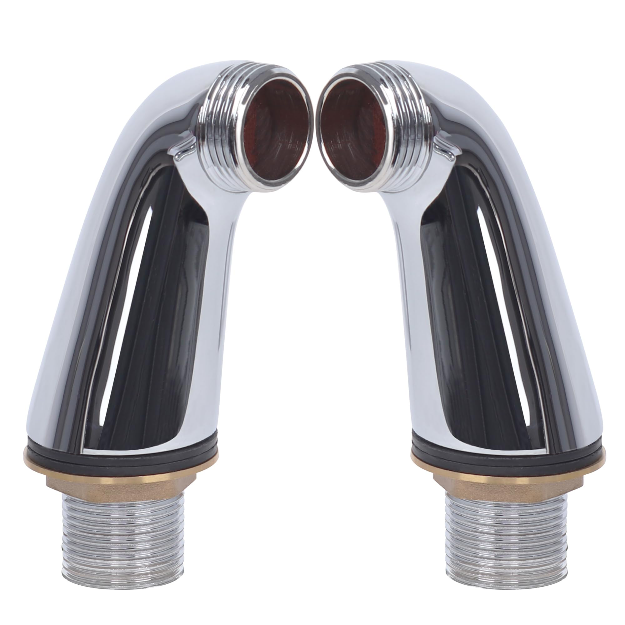 Ronvie Thermostatic Shower Mixer Tap Set (Brass Bathtub Connectors), Chrome