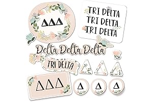 Tri Delta Classic Floral Sticker for Laptops and Water Bottles