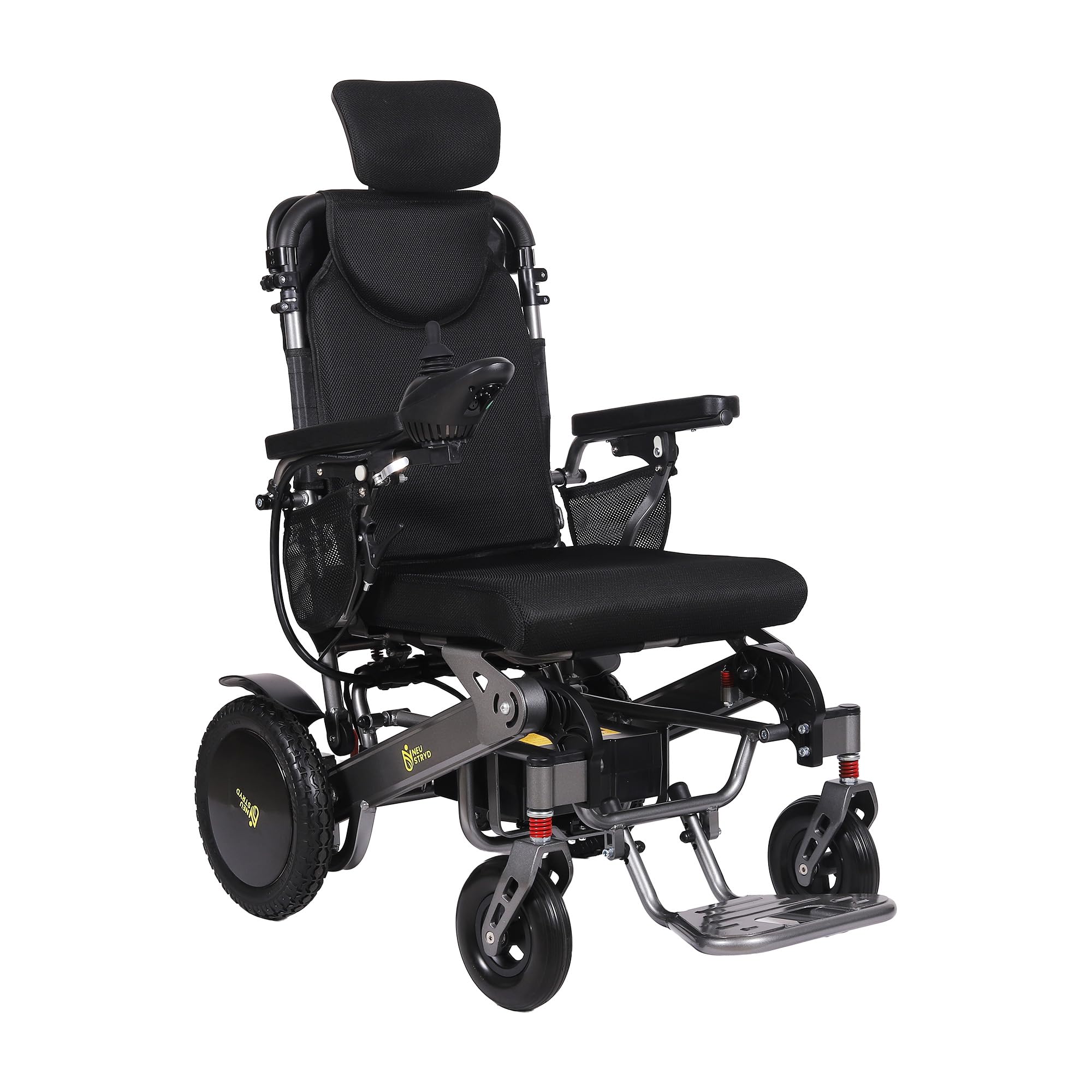 NEUSTRYD E-Stryd Elite Electric Wheelchair, Metallic Grey Foldable, with Headrest and Joystick Controller-image-8