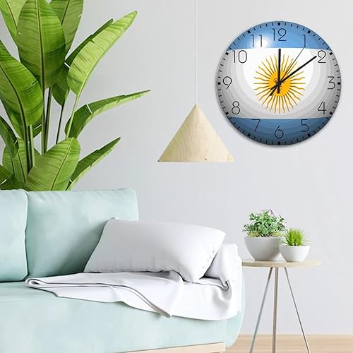 Miniatura 4 de Reloj de pared silencioso, redondo, silencioso, sin tictac, Argentina, relojes de pared de granja de América Latina, país, hispanos, europeos, asia,