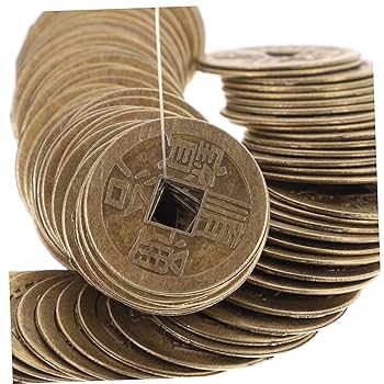 Amazon.co.jp: EXCEART 100個五帝钱貨 占いコイン 幸運と繁栄を