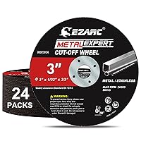 Vista 12 de EZARC Paquete de 25 ruedas de corte, rueda de corte de 3 x 1/16 x 3/8 pulgadas, disco de corte de metal y acero inoxidable para amoladora