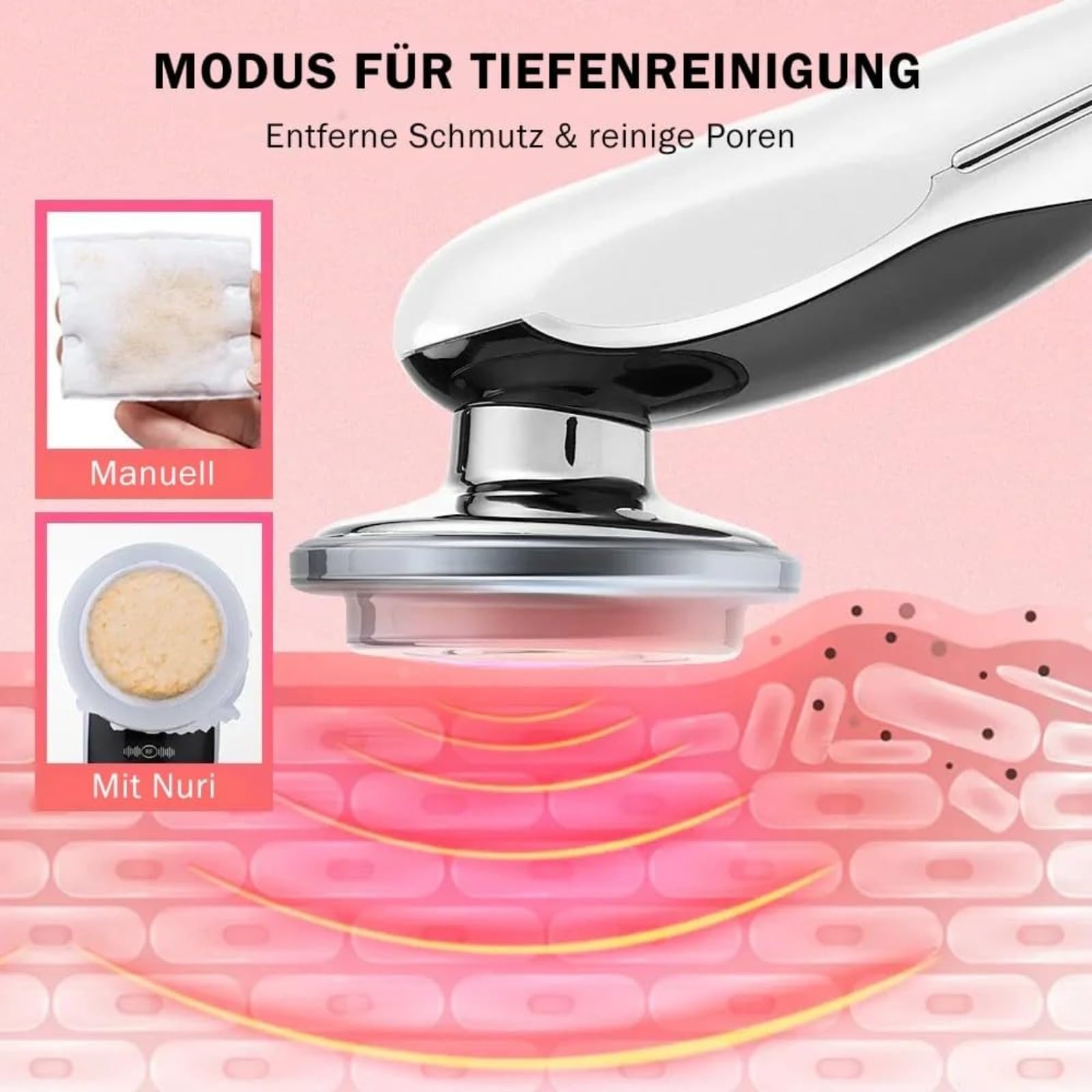 EMS Gesichtsmassagegerät GlowLift, Straffend Glättend Mikrostrom Anti-Aging tägliche Gesichtspflege (Weiß)