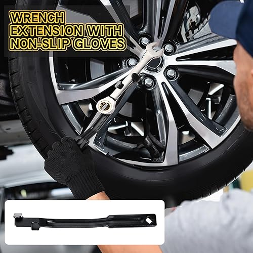Miniatura 4 de Zonon Barra de herramientas de extensión de llave, extensor de llave universal de 15 pulgadas, herramienta extensora de llave con guantes