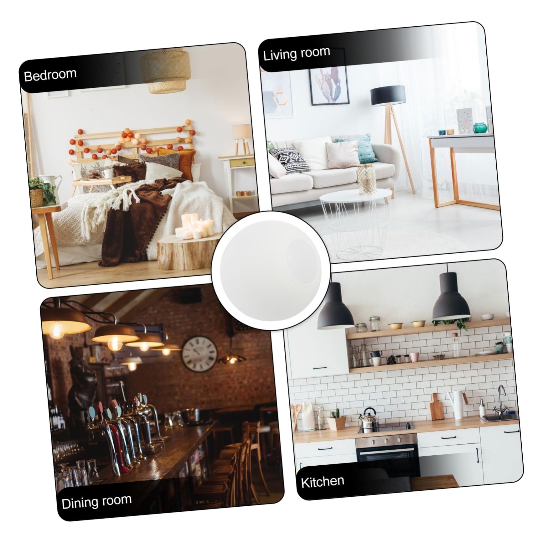 Abat-jour en Verre Globe Givré 2 Pièces pour Lampe
