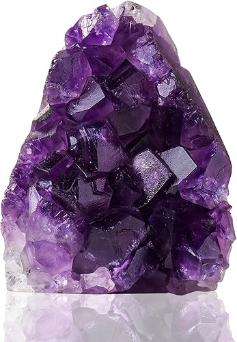 Runyangshi Racimo de cristal de amatista natural uruguaya de 0.11 a 0.22 libras, cristal curativo, piedra preciosa irregular en bloque de cristal de