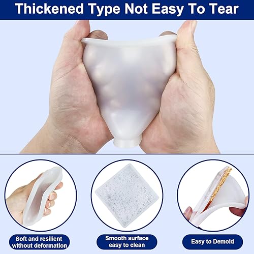 Vista 29 de 4 moldes de resina de posavasos gruesos, moldes de silicona para resina epoxi, moldes de posavasos para fundición de resina, moldes de resina epoxi