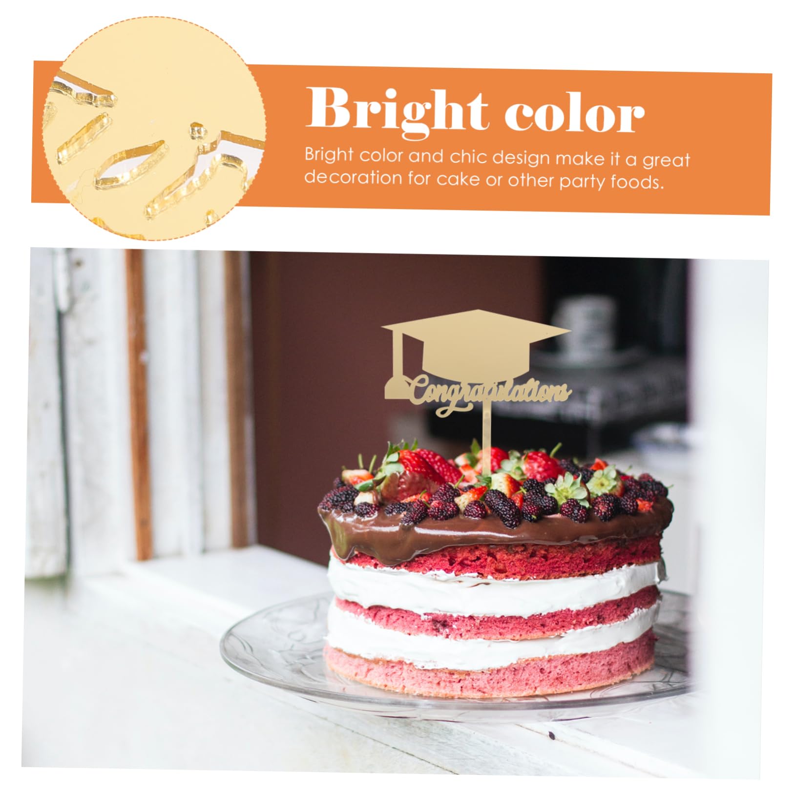 Amosfun 5 Sätze Abschlusstorte Dekorieren Goldene Tortendeko Goldene Kuchendeko Cupcake-picks Mit Abschlusskappe Hochzeitstorte Topper Graduierungskappe Cupcake-dekoration 10 Stück * 5