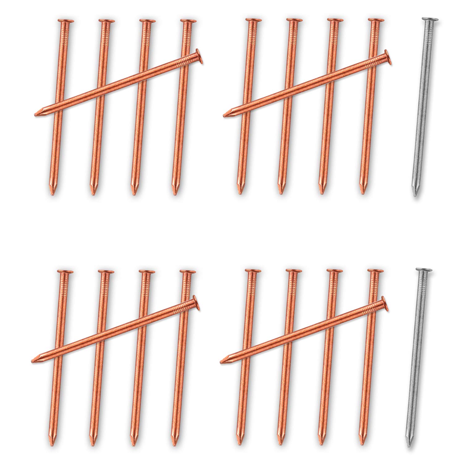 4 Inch Copper Nails for Killing Trees, 20 Pieces 4 Inch Solid Copper Nail Spikes with 2 Pieces 4