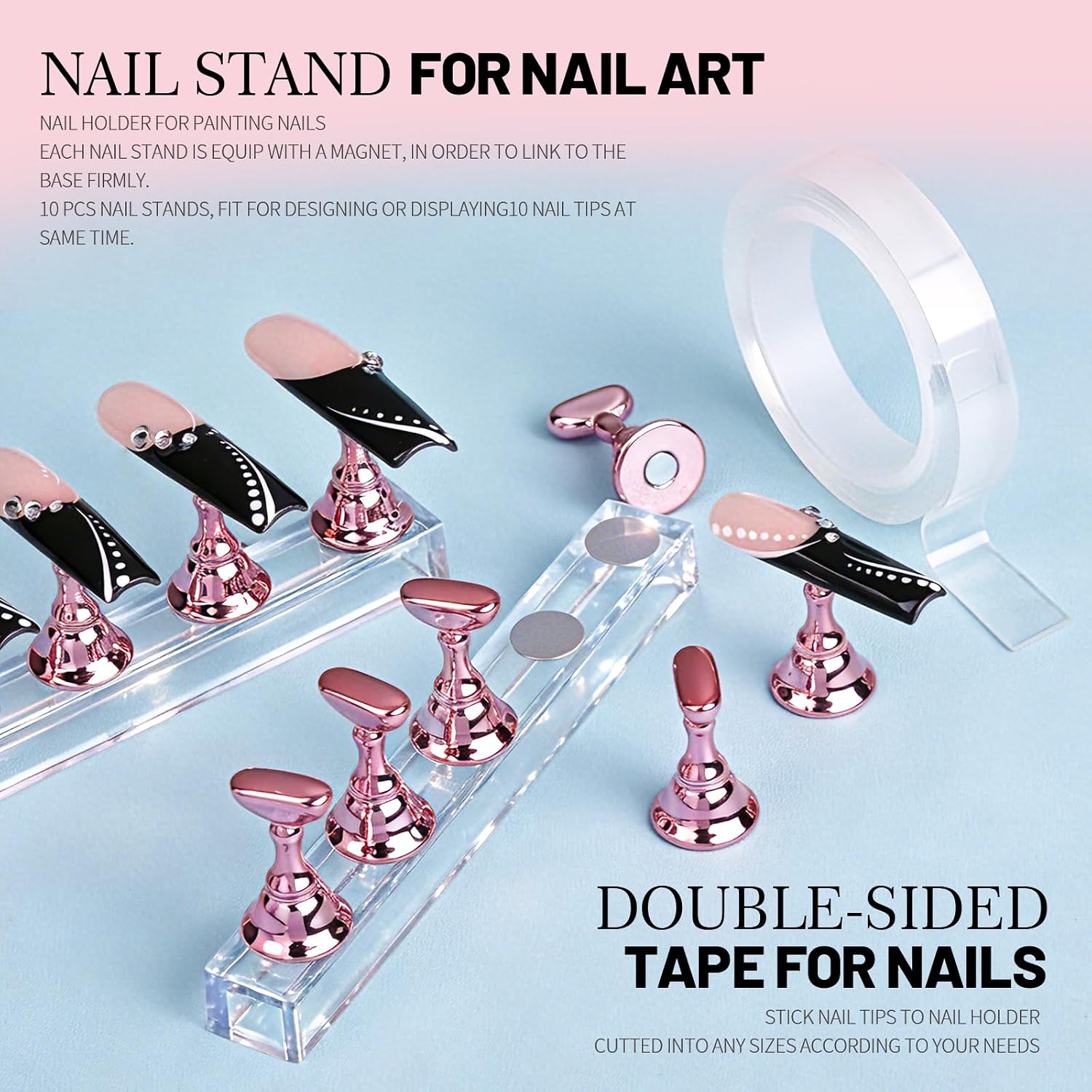 FANDAMEI Nail Art Tools, Nail Art Brushes With Nail Stand, Nail Design Tools, Nail Brushes For Nail Art, Nail Art Kit, Nail Holder For Painting Nails, Nail Liner Brushes, Nail Dotting Tool, Nail Tools
