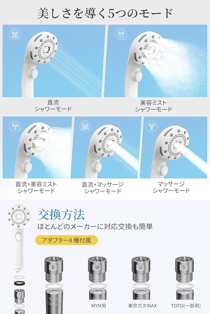 新品未開封品 VIVIDAマイクロバブル シャワーヘッド 5段階調整 節水 美肌 Amazon.co.jp: シャワーヘッド マイクロナノバブル 節水 高洗浄