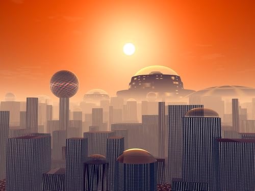 Artistas concepto de una tierra Buried por capas de las ciudades construido por las generaciones de nuestros Descendientes Póster de (16 x 12)