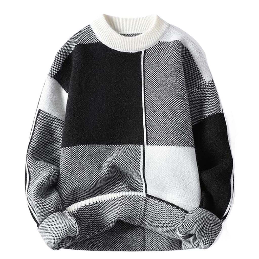 Pull homme hiver contre le froid intense chandail tricoté doublé molleton