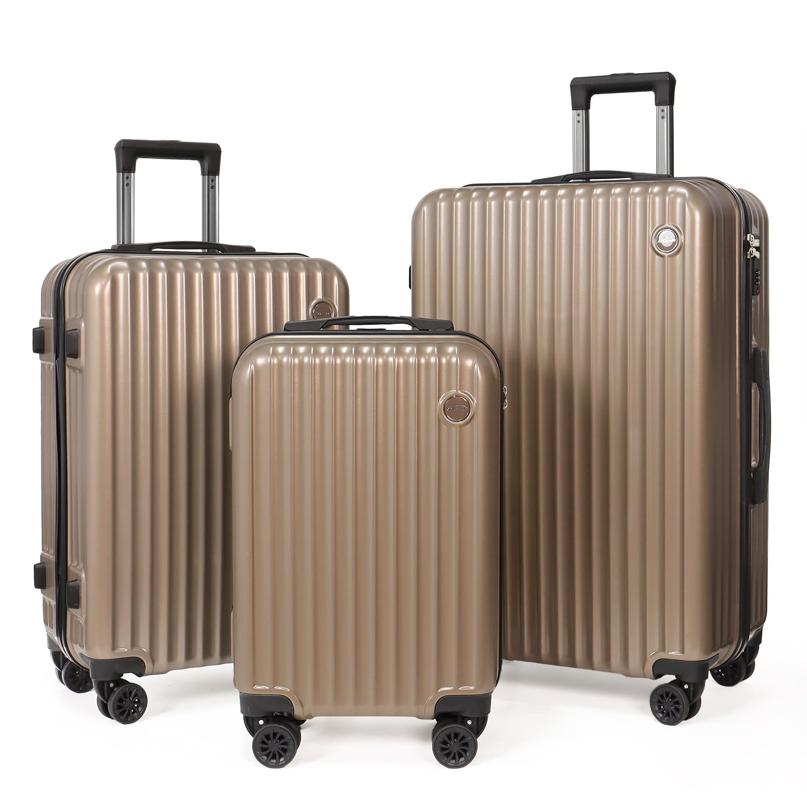 Aklsvion Hardside Luggage Set 3 Piece (20/24/28 inch),ABS+PC Spinner Suitcases with Double...