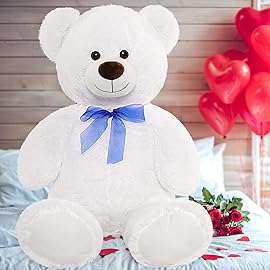 MorisMos Giant Teddy Bear Stuffed Animal 3ft-36 inch Big Teddy Bear Gifts for Girlfriend Boyfriend Wife Mom Fiance Gift,Large White Bear for Baby Shower Birthday Christmas Decor,White