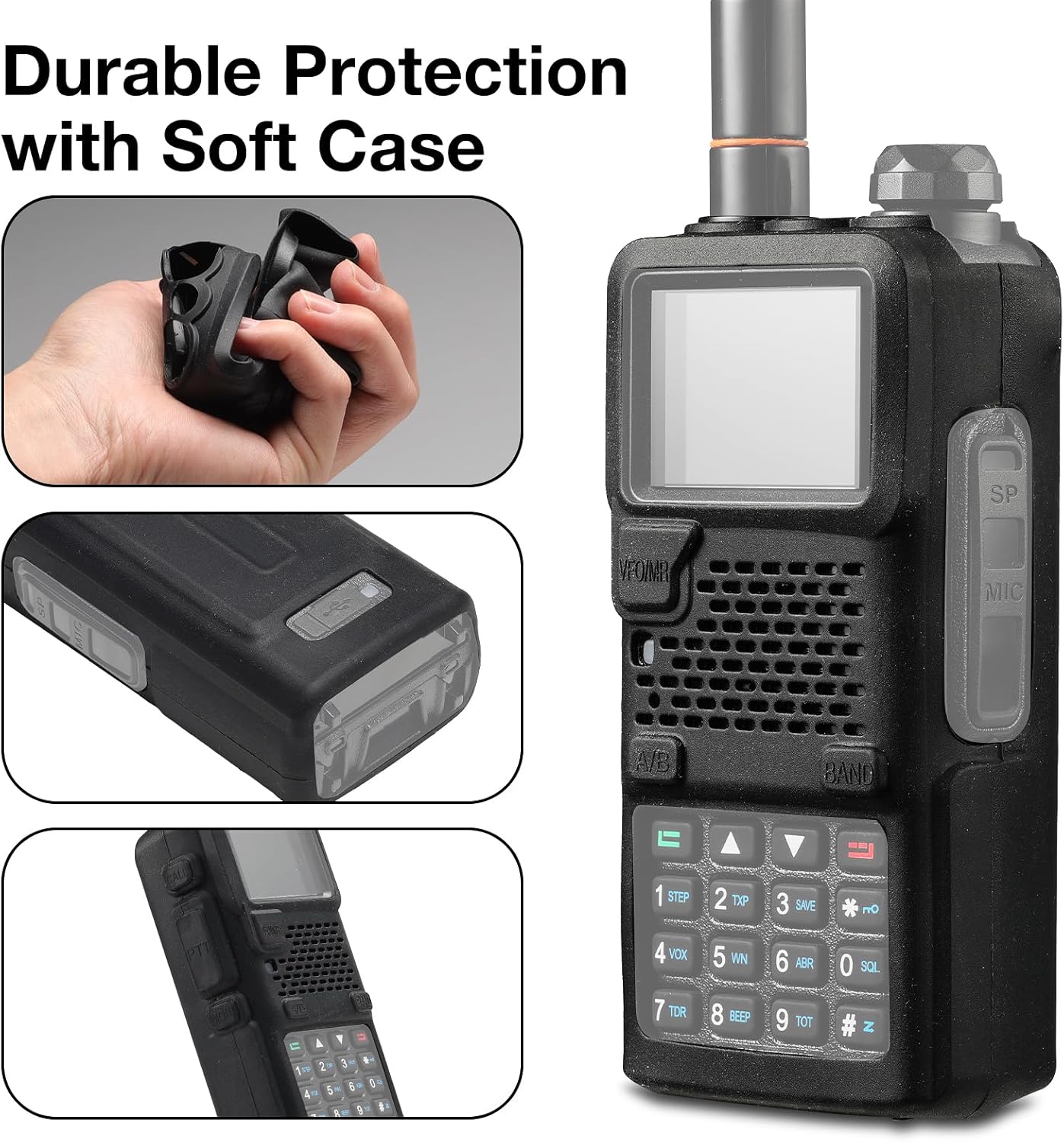 BAOFENG UV-5RM Plus radio with soft protection case