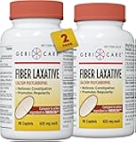 GeriCare Fiber Laxative - 625mg Calcium Polycarbophil Supplement - Gentle Effective OTC Relief for Constipation and Hemorrhoids - Insoluble Fiber Caplets 90 Count (Pack of 2)