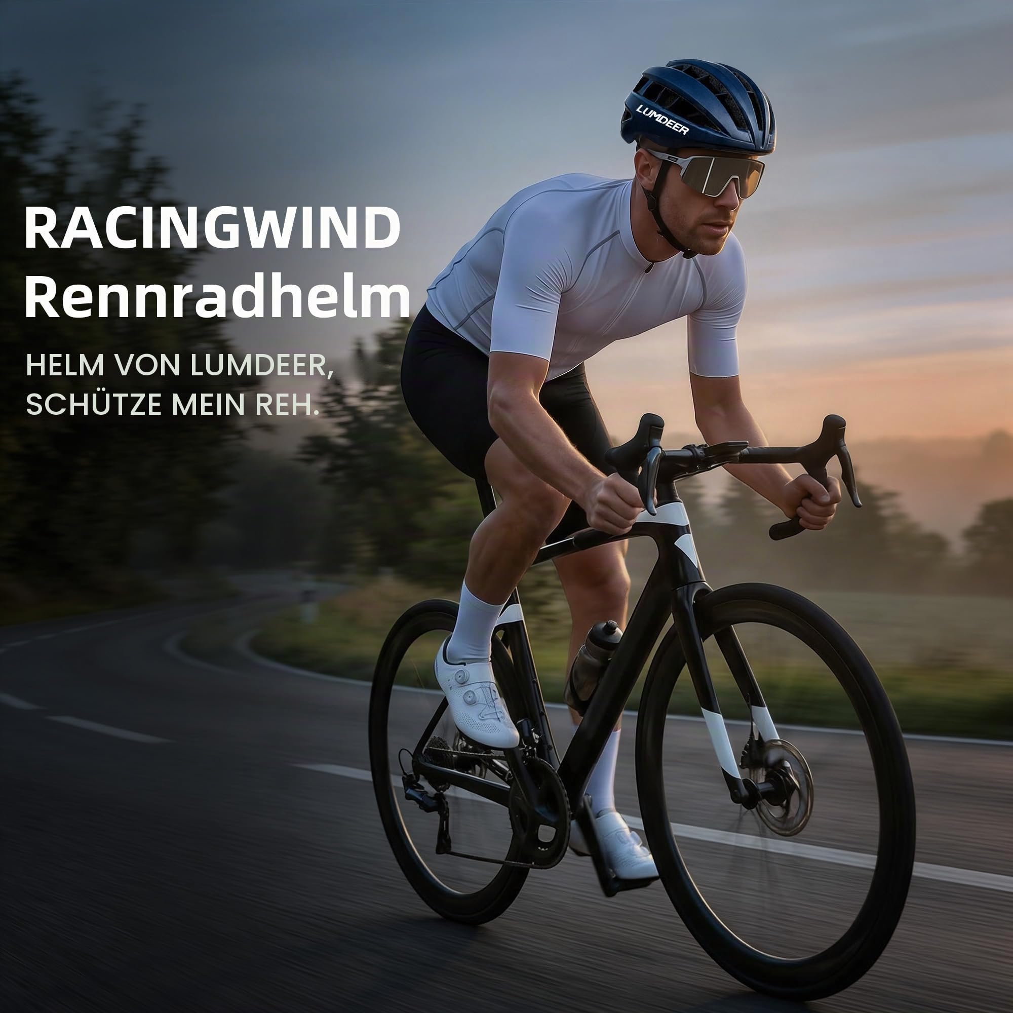 LUMDEER Matrix Fahrradhelm Erwachsene Rennradhelm Herren Damen Radhelm | Leicht & Starke Belüftung, 3D-Dämpfungssystem, CoreCage™ Technologie, Magnetverschluss, Modern Bicycle Helmet, Helm für Zopf