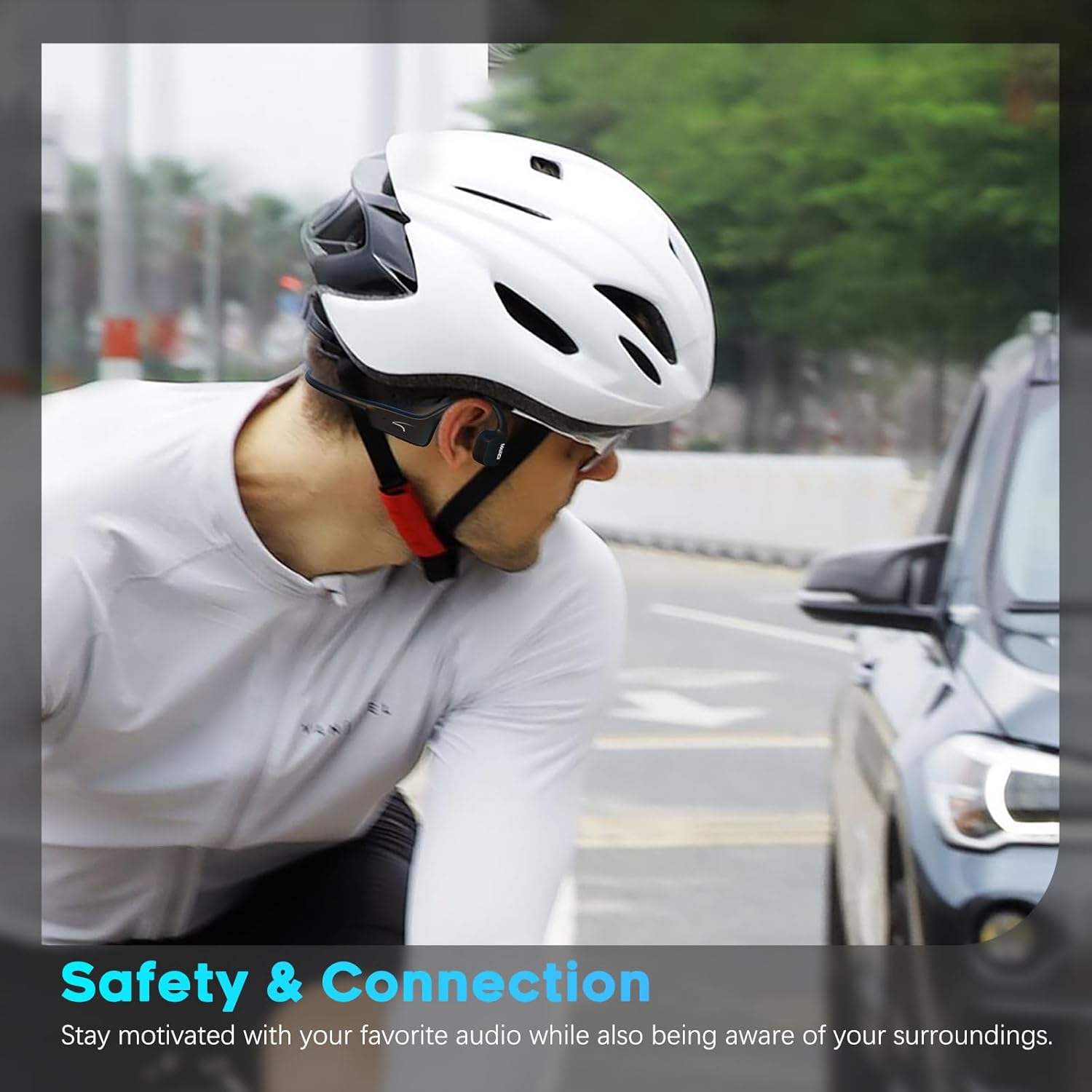 MAIRDI Bone Conduction Headphones with Microphone, Open Ear Wireless Headphones Bluetooth 5.3,10Hr Playtime, Sports Earphones with Mic, Running Cycling Hiking