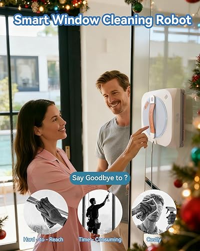 Miniatura 7 de Robot de limpieza de ventanas con 8000 Pa, limpiador automático de ventanas con planificación inteligente de caminos, anticaídas de 15 etapas,