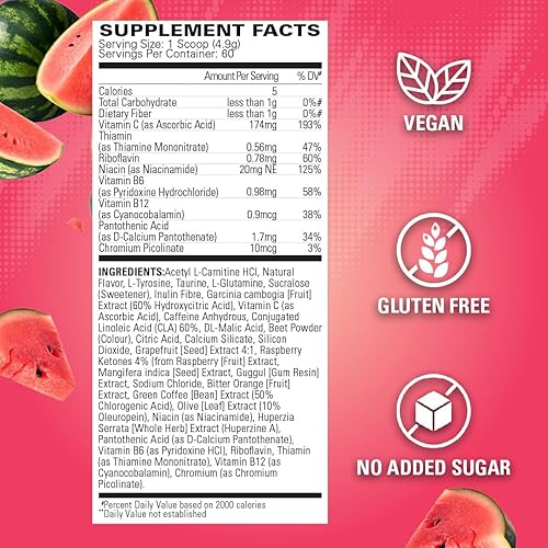 Miniatura 2 de EHP Labs OxyShred - Polvo termogénico para antes del entrenamiento y suplemento para adelgazar, clínicamente probado, con L-glutamina y