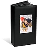 Vienrose Photo Album 4x6 300 Photos Leather Cover Picture Book with 300 Horizontal Pockets, Slip-in Picture Albums for Wedding Baby Vacation, Black