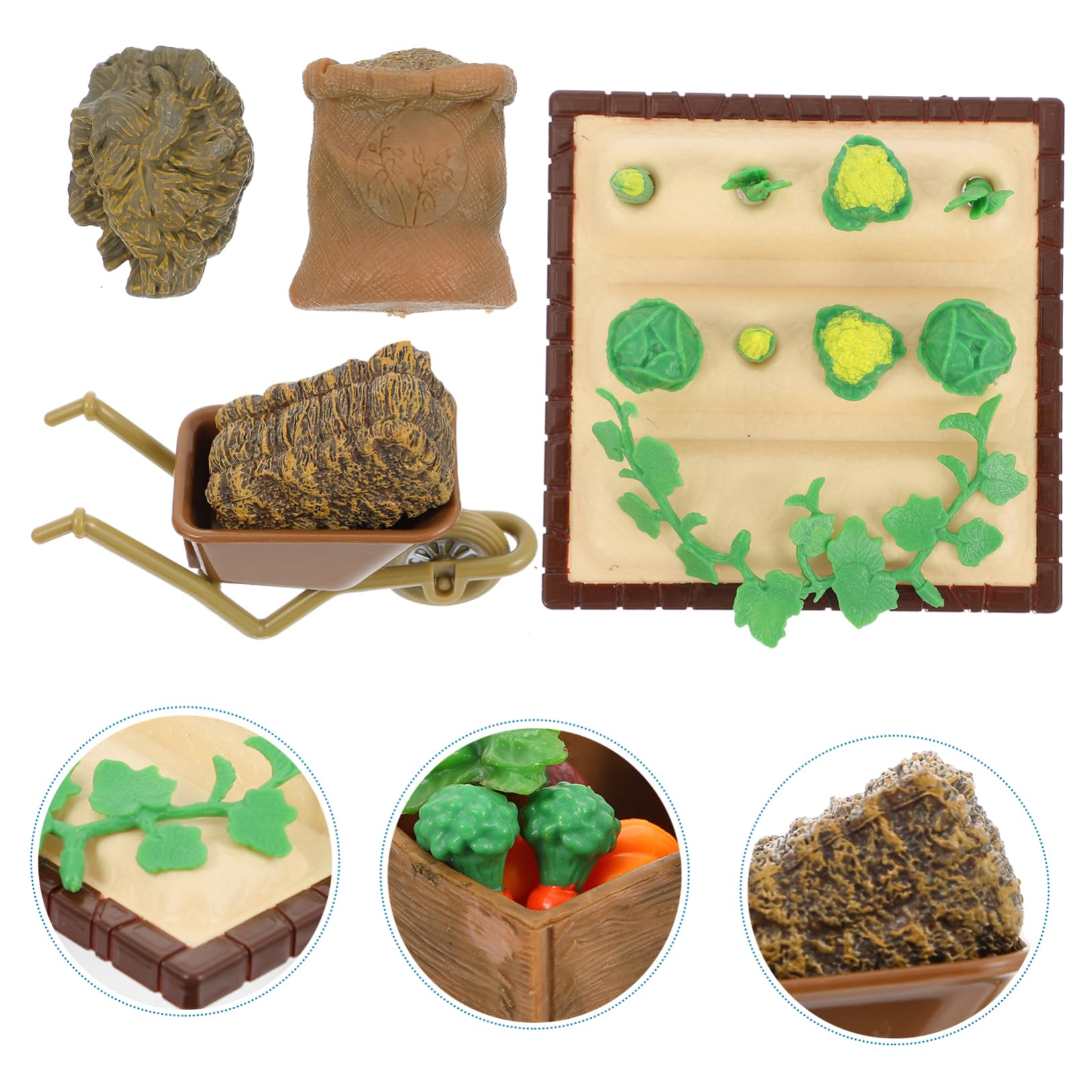 NUOBESTY Kit Per Orto in Miniatura Per Casa Delle Bambole - 1 Set Di Modellini Di Orto in Miniatura Con Attrezzi Agricoli Per Giardino