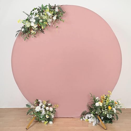 Miniatura 6 de Efavormart - Cubierta de fondo redonda de elastano para arco de boda, 7.5 pies, color rosa polvoriento, mate, ajuste personalizado, cubierta de arco