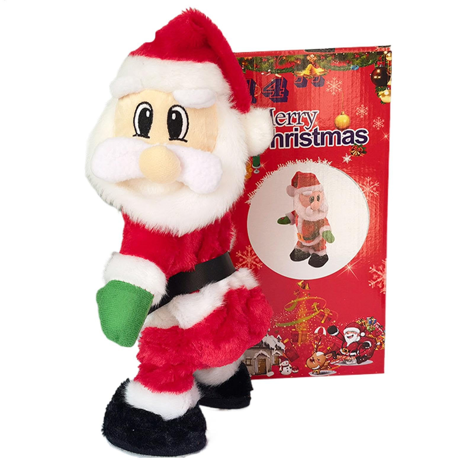 NieselNiesel Twerking Santa Claus Doll, Butt Shaking Christmas Stuffed Plush Doll, Singing And Dancing Santa Toy, Singing & Dancing Plush Santa With Twisted Wiggle Hips, Santa Figure Christmas Santa Toys