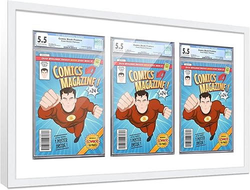 Miniatura 127 de Poster Palooza Marco de cómic con paspartú para 2 cómics CGC, CBCS o PGX Graded Comics – Marco de cómic negro para cómics de 8.125 x 13 pulgadas
