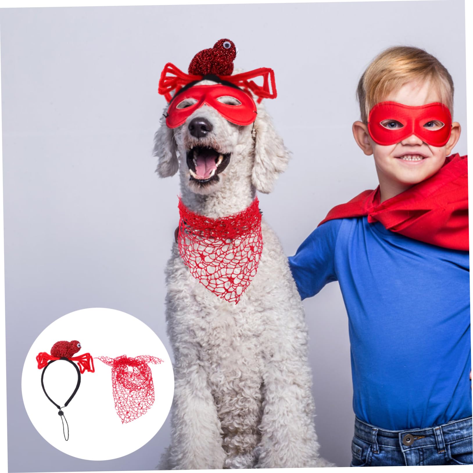 Bandana Mignon pour Chien Halloween, Lot de 2, Polyester Rouge | Bandeau Araignée, Accessoires pour Chiens Halloween, Costume Halloween pour Chien